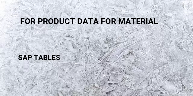  for product data for material Table in SAP