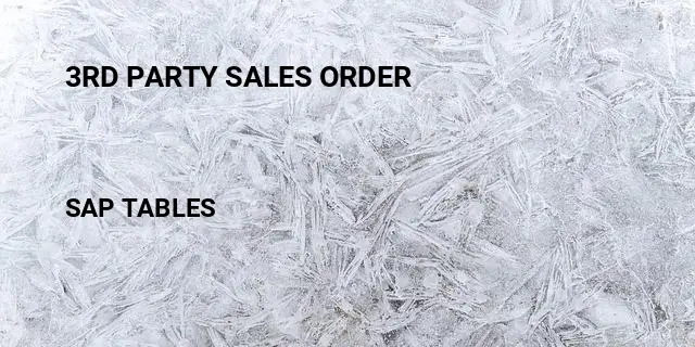3rd party sales order Table in SAP