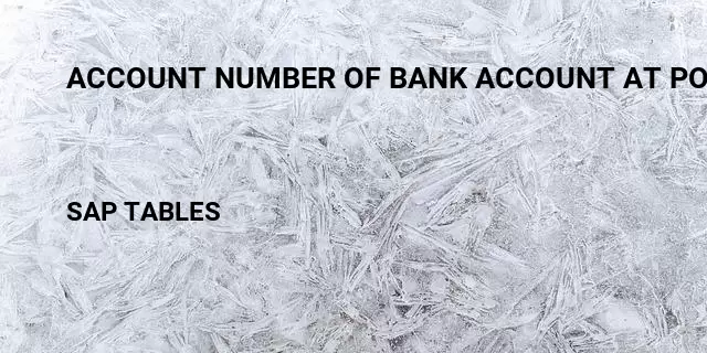 Account number of bank account at post office Table in SAP