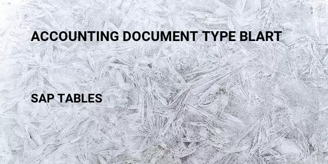 Accounting document type blart Table in SAP