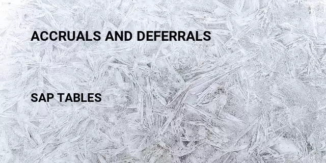 Accruals and deferrals  Table in SAP