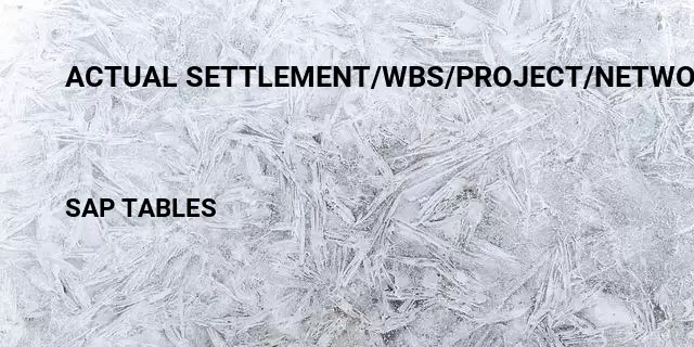 Actual settlement/wbs/project/network Table in SAP