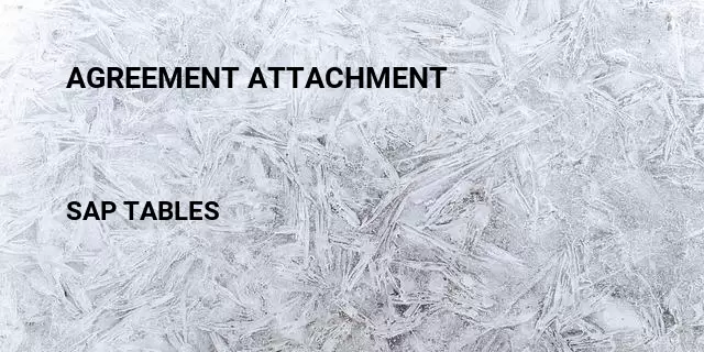 Agreement attachment  Table in SAP