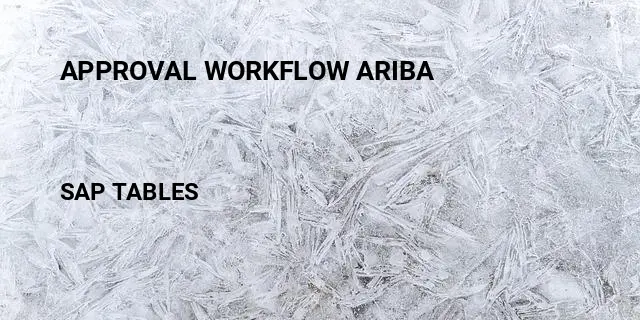 Approval workflow ariba Table in SAP