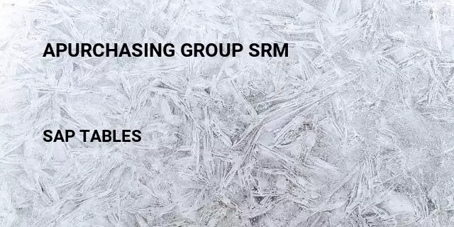 Apurchasing group srm Table in SAP