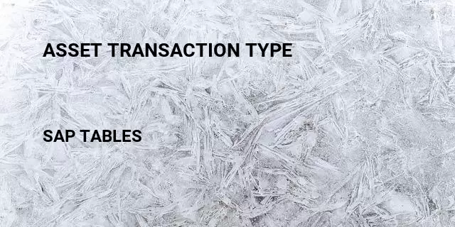 Asset transaction type Table in SAP