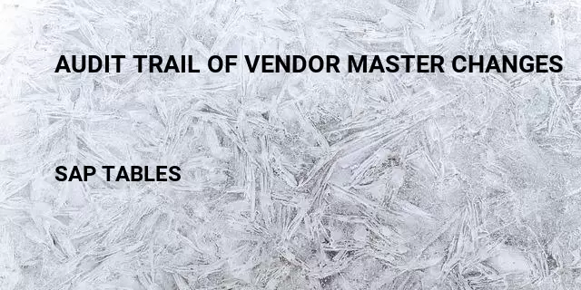 Audit trail of vendor master changes Table in SAP