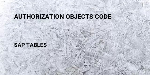 Authorization objects code Table in SAP