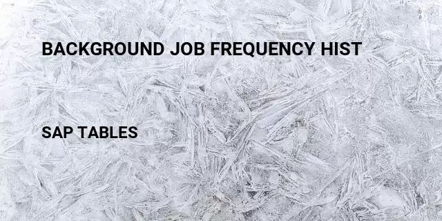 Background job frequency hist Table in SAP