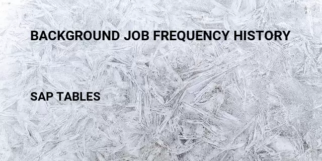 Background job frequency history Table in SAP