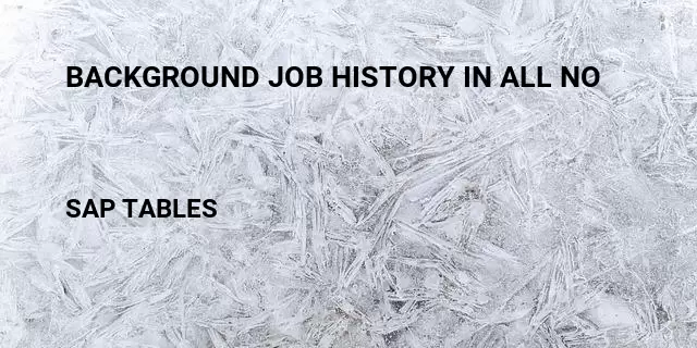 Background job history in all no Table in SAP