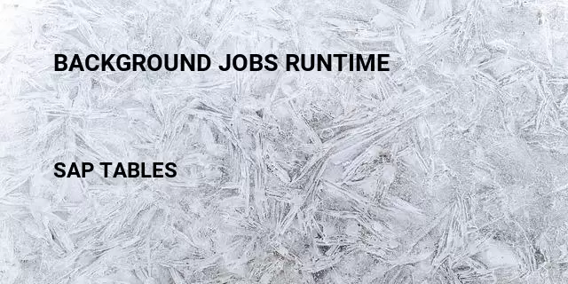 Background jobs runtime Table in SAP