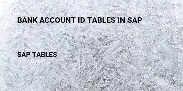 Bank account id tables in sap Table in SAP