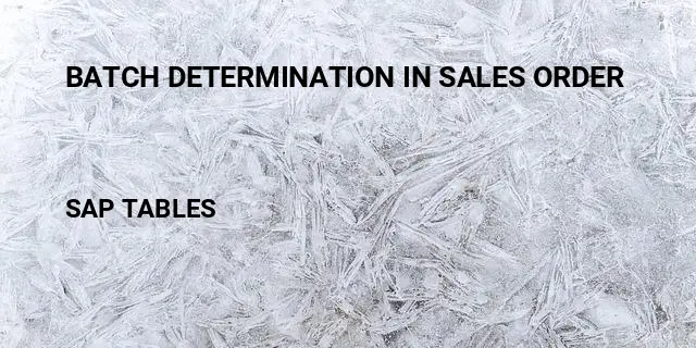 Batch determination in sales order Table in SAP