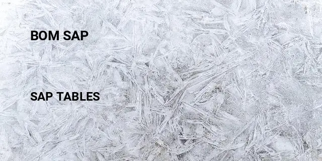 Bom sap Table in SAP
