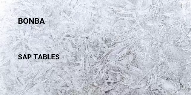 Bonba Table in SAP