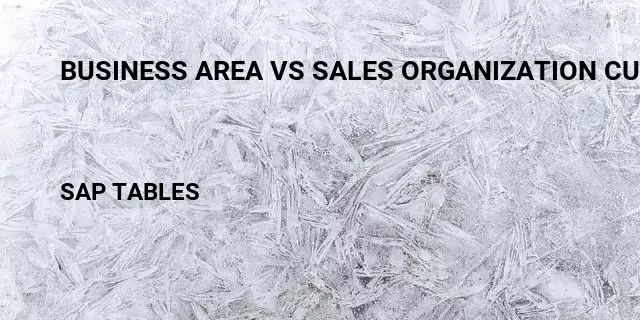 Business area vs sales organization customer Table in SAP