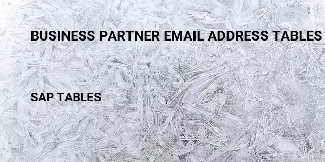 Business partner email address tables in sap Table in SAP