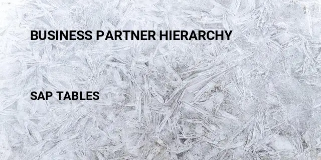 Business partner hierarchy Table in SAP