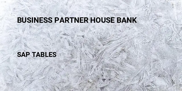 Business partner house bank Table in SAP