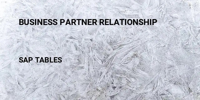 Business partner relationship Table in SAP