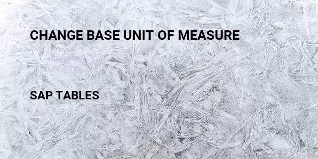 Change base unit of measure Table in SAP