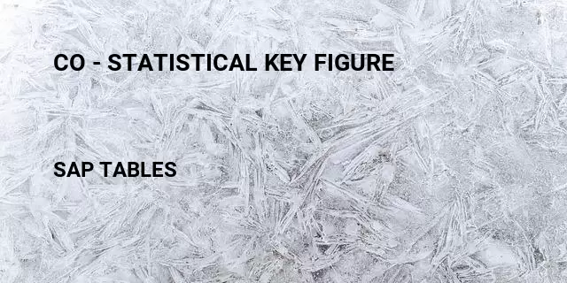 Co - statistical key figure Table in SAP