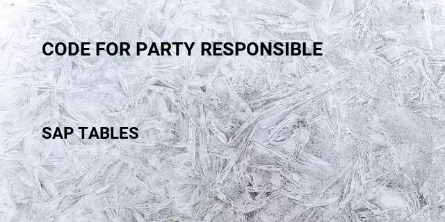 Code for party responsible Table in SAP