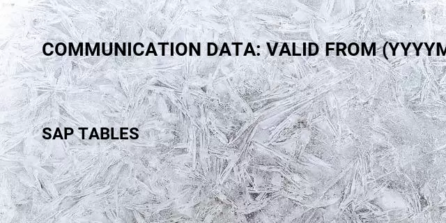 Communication data: valid from (yyyymmddhhmmss) Table in SAP