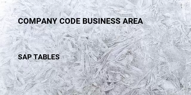 Company code business area Table in SAP