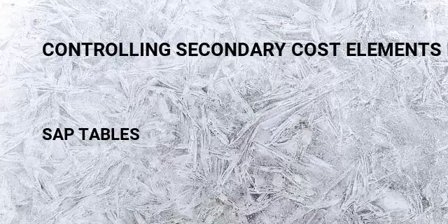 Controlling secondary cost elements descri Table in SAP