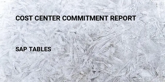 Cost center commitment report Table in SAP