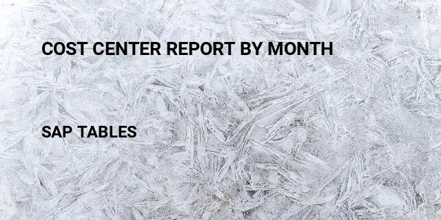 Cost center report by month Table in SAP