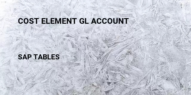 Cost element gl account Table in SAP