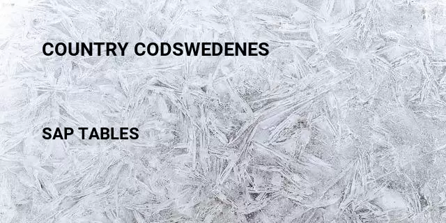 Country codswedenes Table in SAP