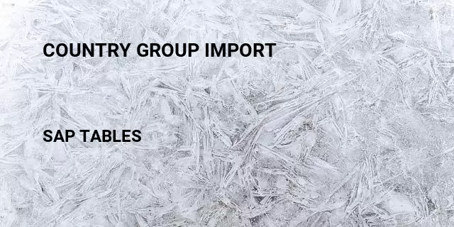 Country group import Table in SAP