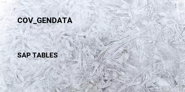 Cov_gendata Table in SAP