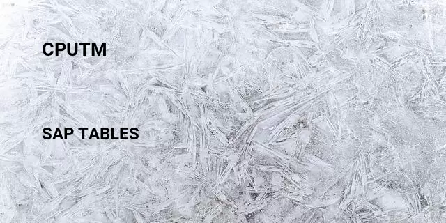 Cputm Table in SAP