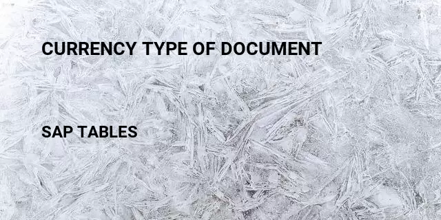 Currency type of document Table in SAP