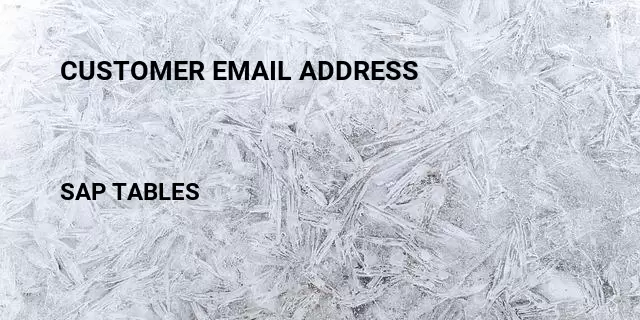 Customer email address Table in SAP