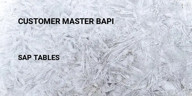 Customer master bapi Table in SAP