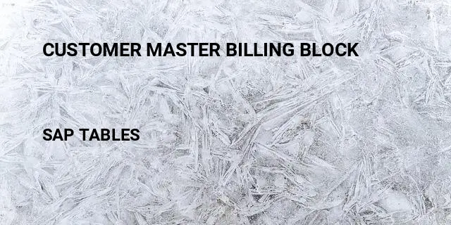 Customer master billing block Table in SAP