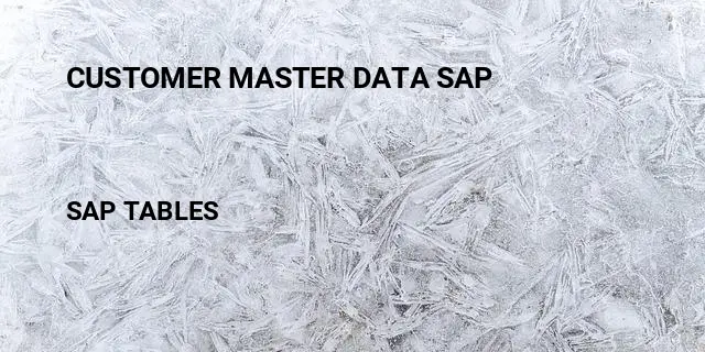 Customer master data sap Table in SAP