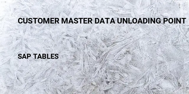 Customer master data unloading point Table in SAP