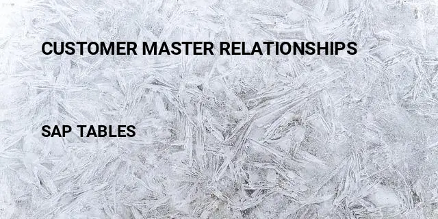 Customer master relationships Table in SAP