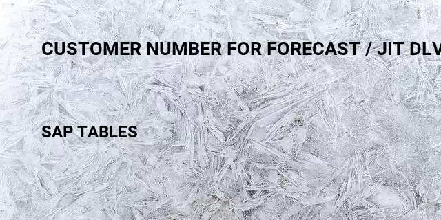 Customer number for forecast / jit dlv. sched. Table in SAP