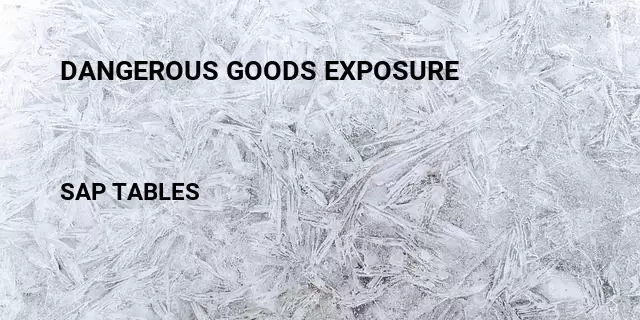 Dangerous goods exposure  Table in SAP