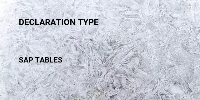 Declaration type Table in SAP