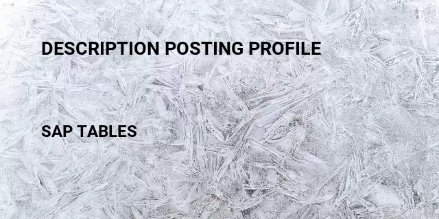 Description posting profile Table in SAP