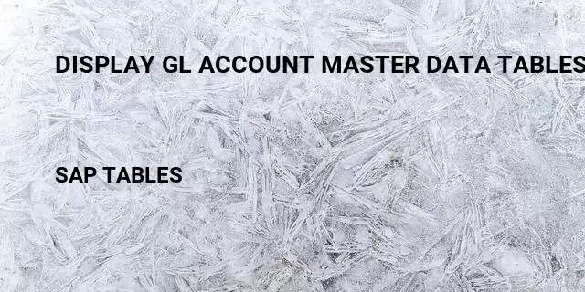 Display gl account master data tables in sap Table in SAP